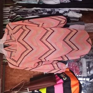 Sheer peach long sleeve blouse